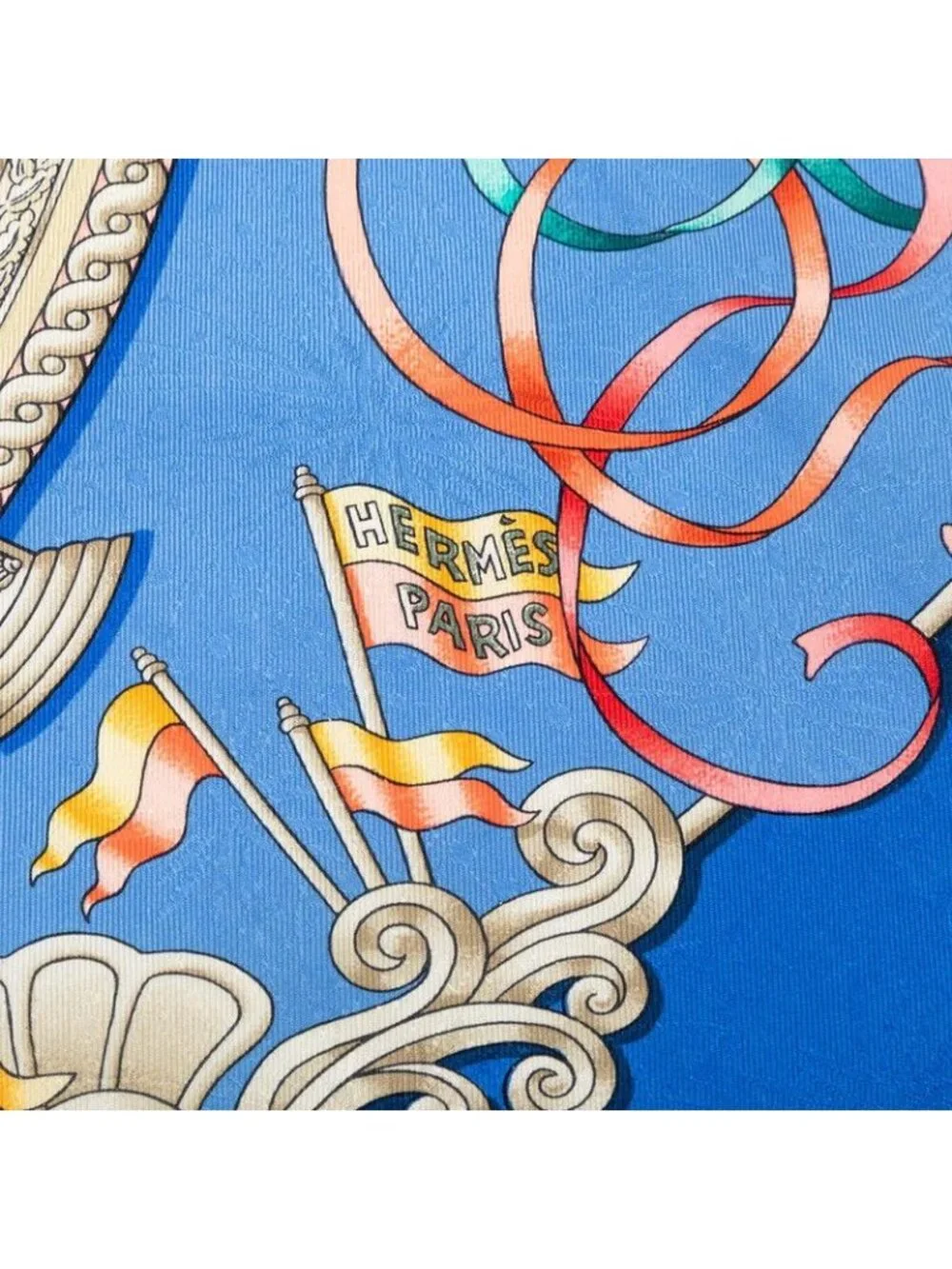 Hermes Carre 90 Luna Park Amusement Scarf Large Blue Multicolor Silk